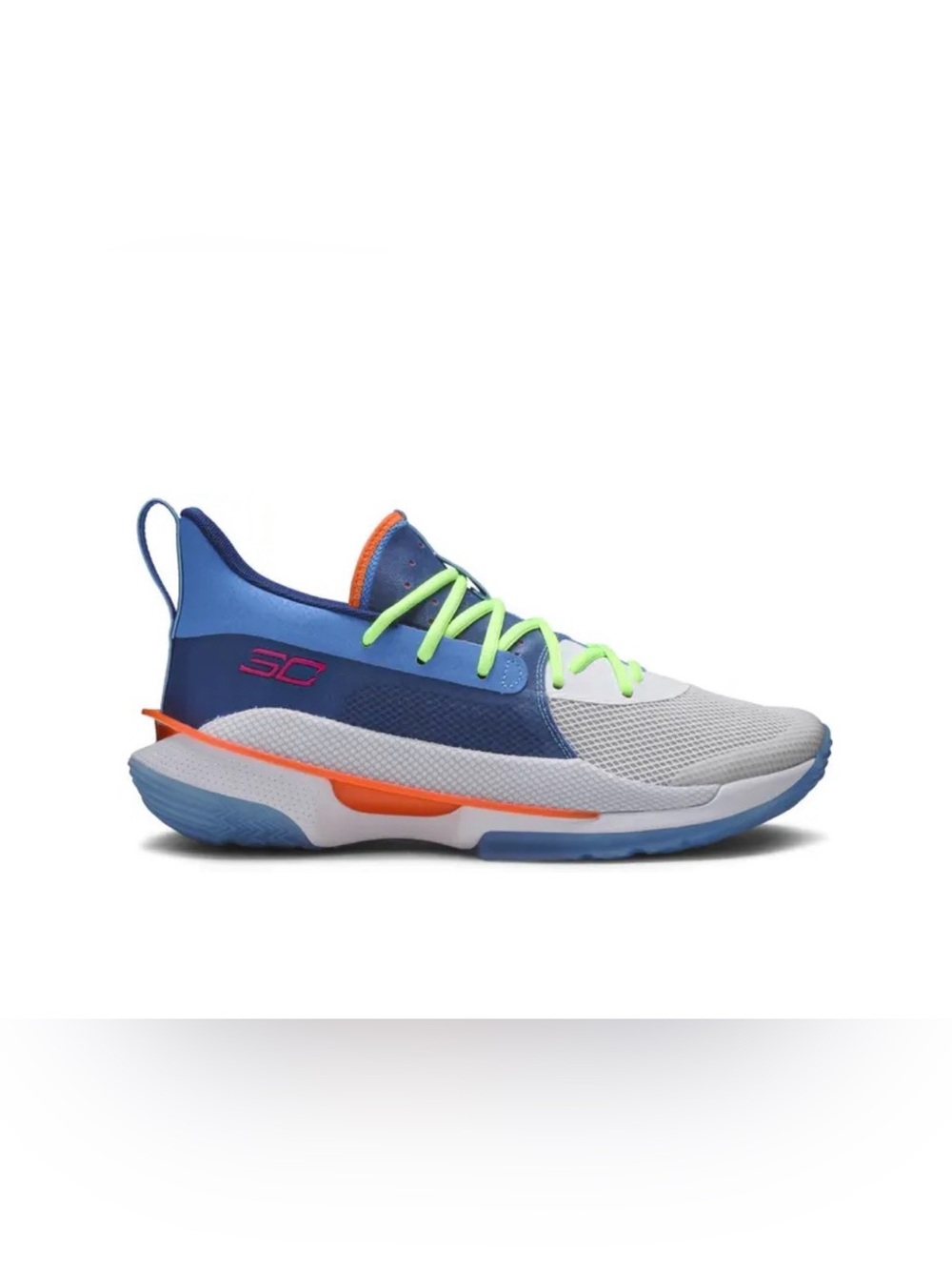 Mens Under Armour Curry 7 Nerf Super Soaker Blue Orange White Steph Sneaker 11